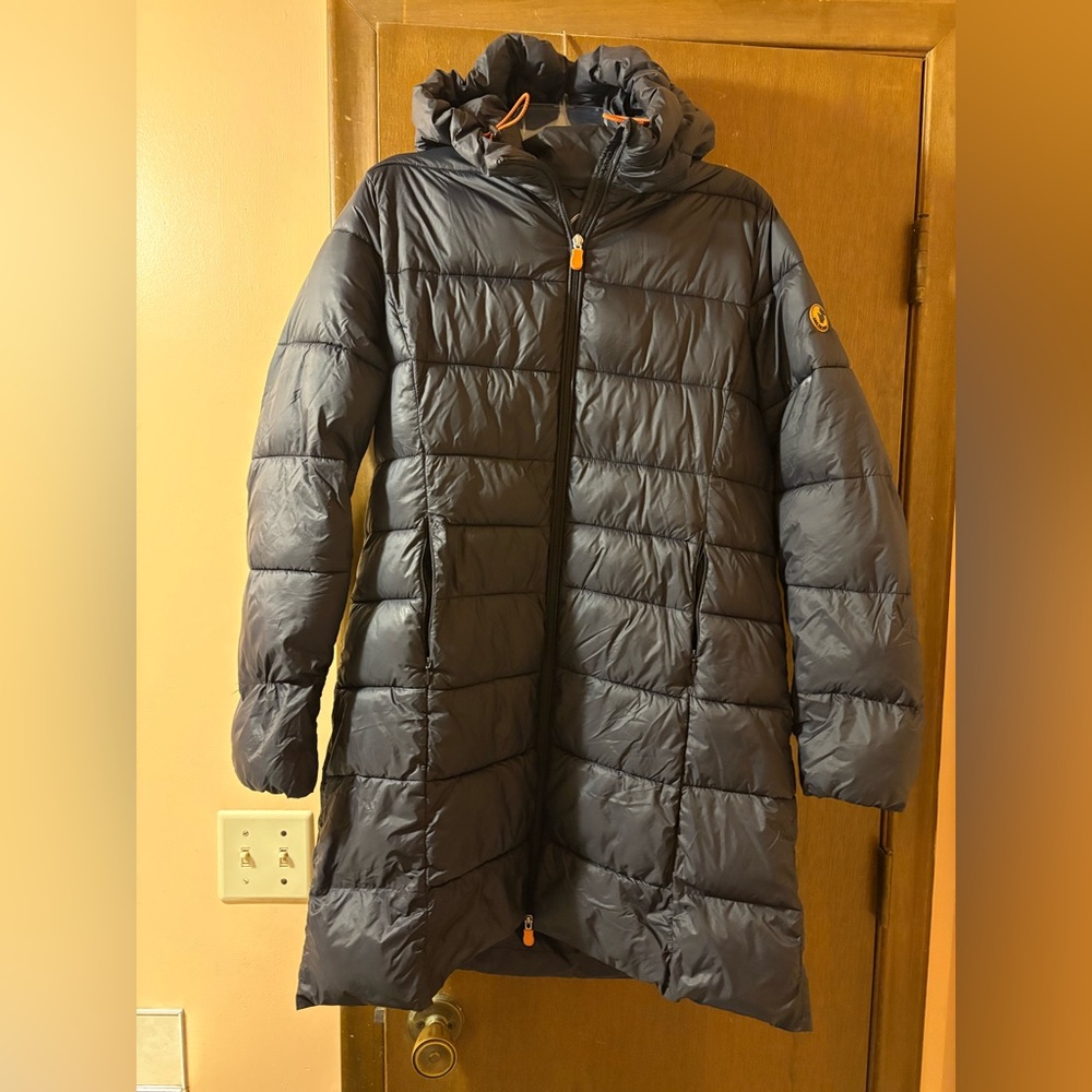 Save the Duck Ultra Light Long Puffer Jacket in Black